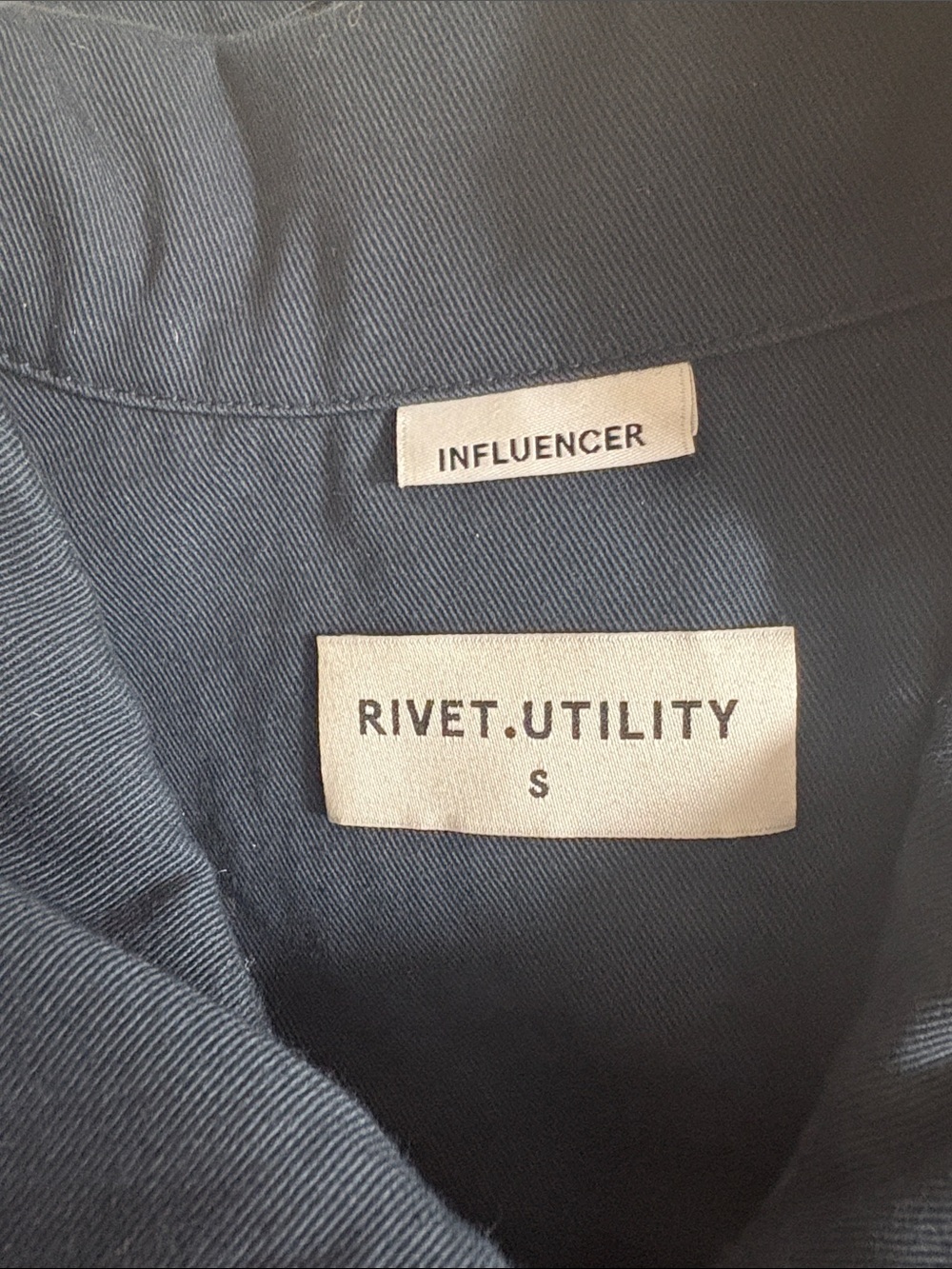 Rivet utility influencer romper navy blue linen small - Picture 4 of 8